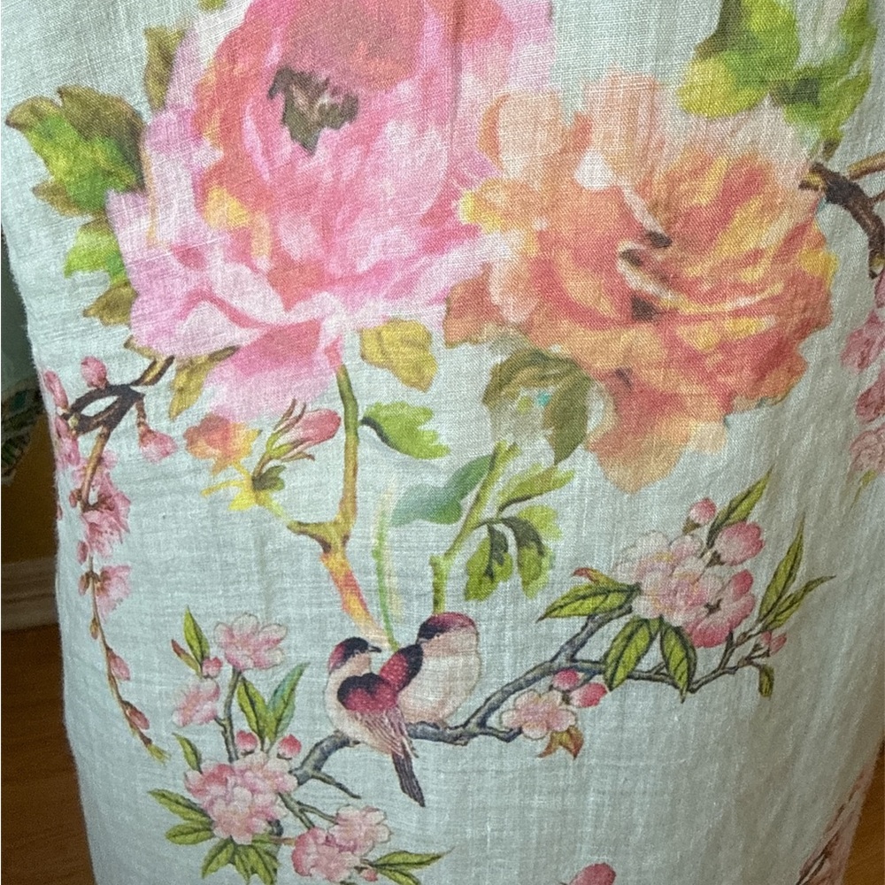 Johnny Was Floral Embroidered Ramie Tunic Top Boho Size M - Picture 7 of 9